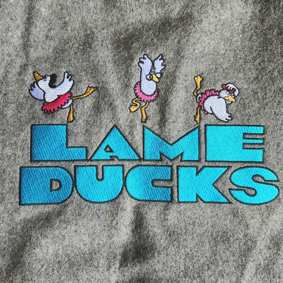 Mac Murray Vintage Lame Ducks Ballerinas Varsity Jacket Gray XL Wool Leather USA - Picture 2 of 10